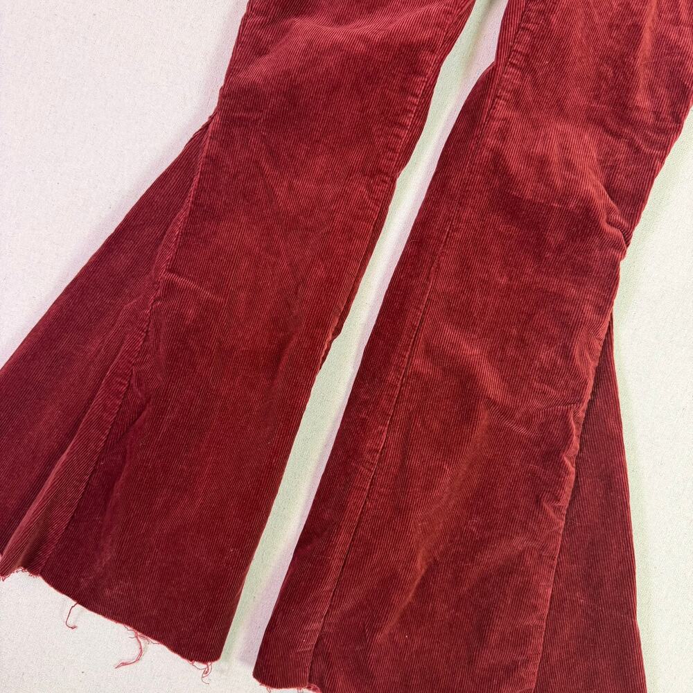 Altar'd State Corduroy Bell Bottom Flare Pants Women's M Burgundy Stretch Hippie